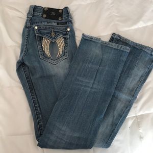 Miss Me Boot Cut angel wing jeans!! Size 26